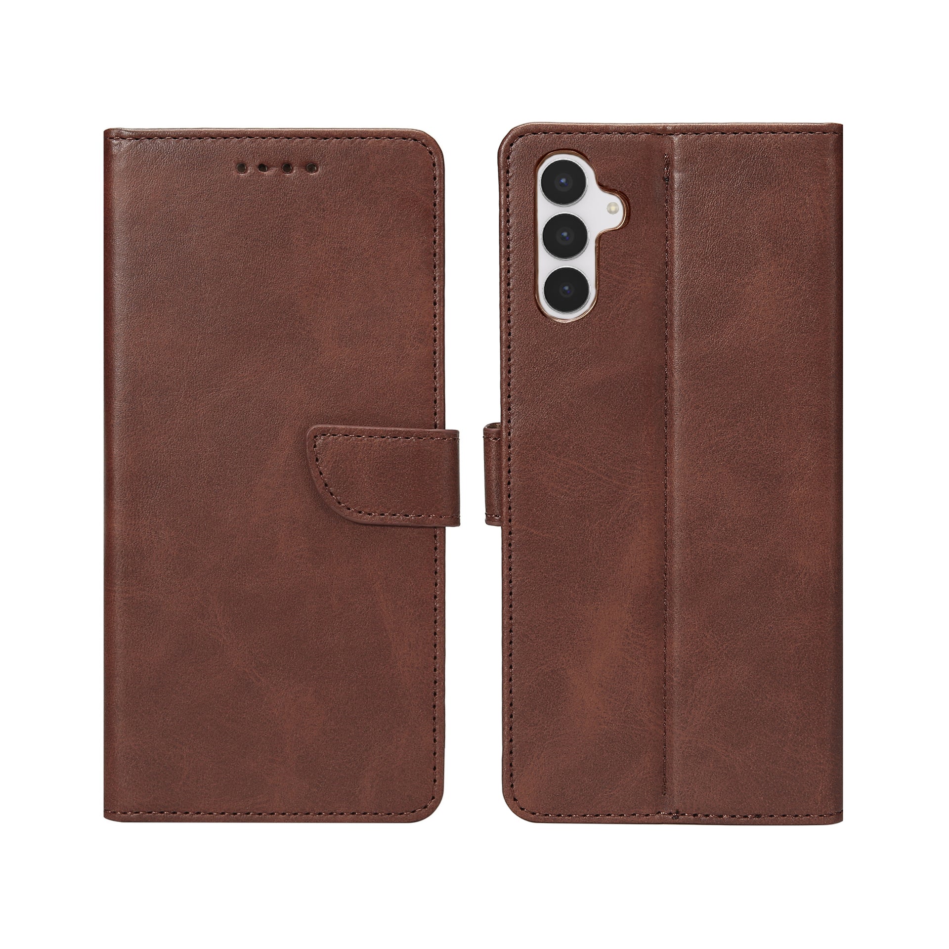 Rixus Bookcase For Samsung Galaxy S25 FE Brown