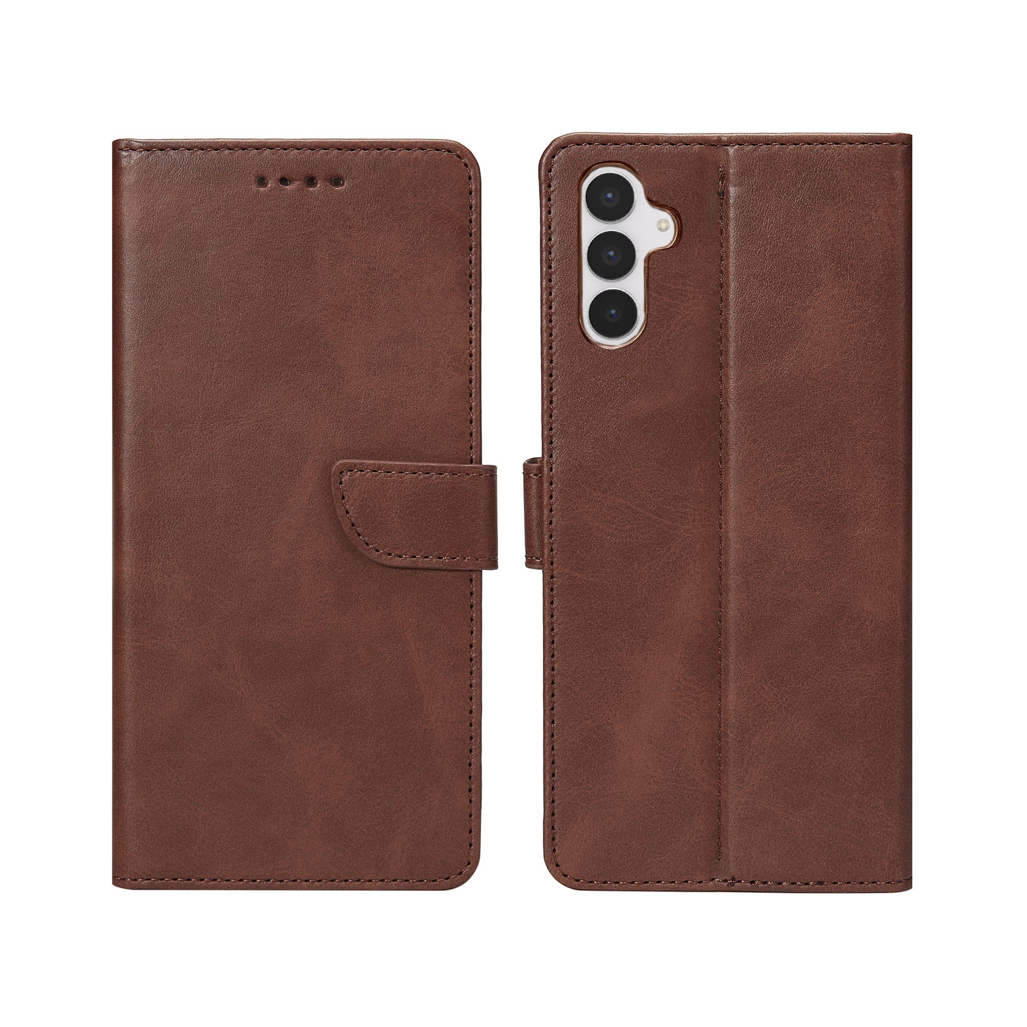 Rixus Bookcase For Samsung Galaxy S25 FE Brown