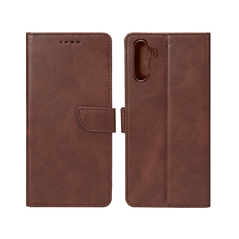 Rixus Bookcase For Samsung Galaxy S25 FE Brown
