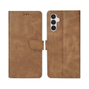 Rixus Bookcase For Samsung Galaxy S25 FE Light Brown