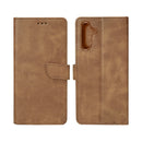 Rixus Bookcase For Samsung Galaxy S25 FE Light Brown