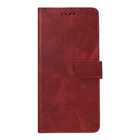 Rixus Bookcase For Samsung Galaxy S25 FE Dark Red