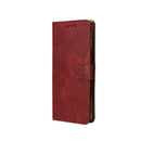 Rixus Bookcase For Samsung Galaxy S25 FE Dark Red