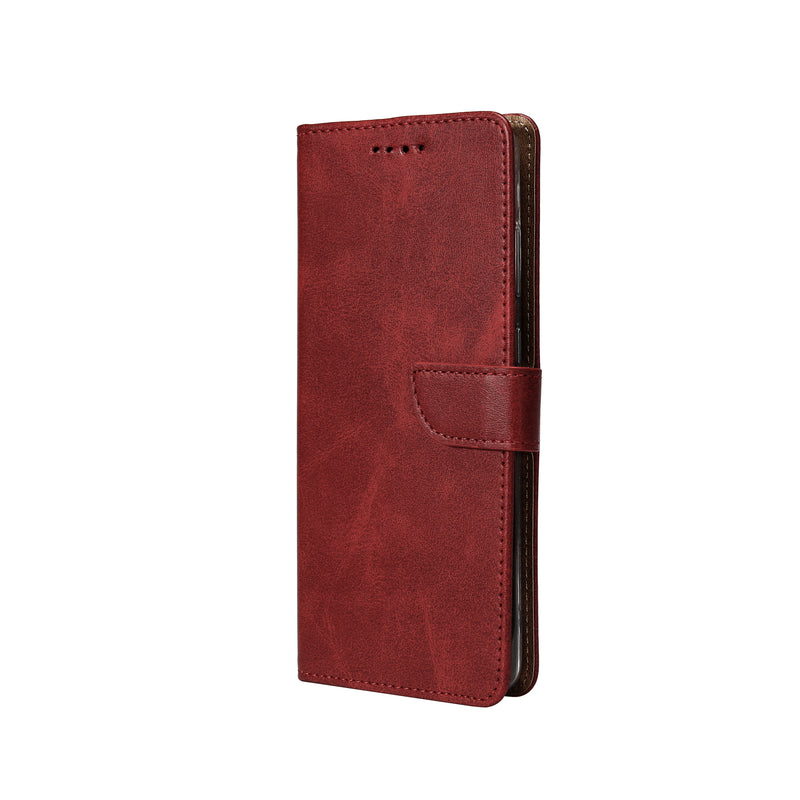 Rixus Bookcase For Samsung Galaxy S25 FE Dark Red