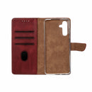 Rixus Bookcase For Samsung Galaxy S25 FE Dark Red
