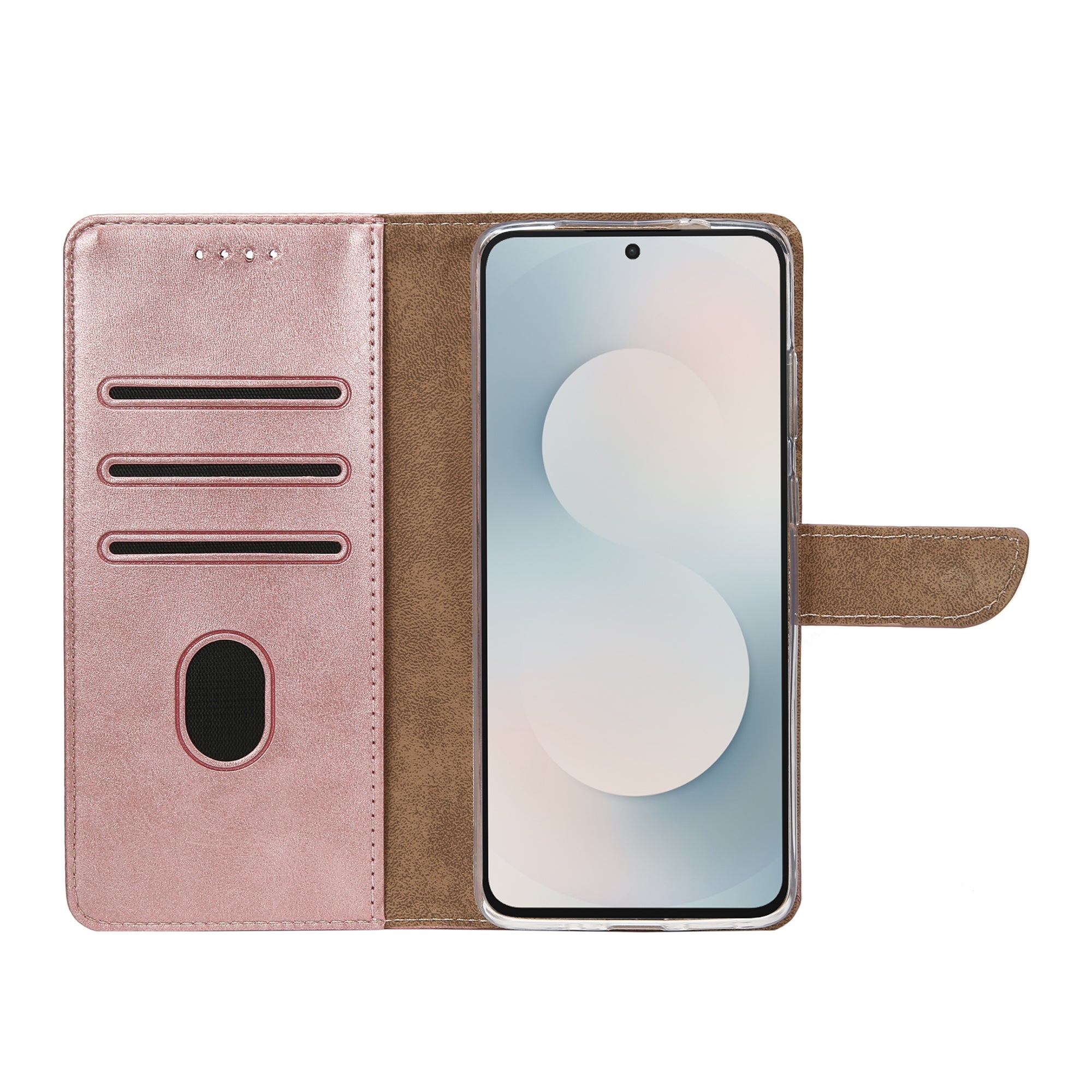 Rixus Bookcase For Samsung Galaxy S25 FE Pink
