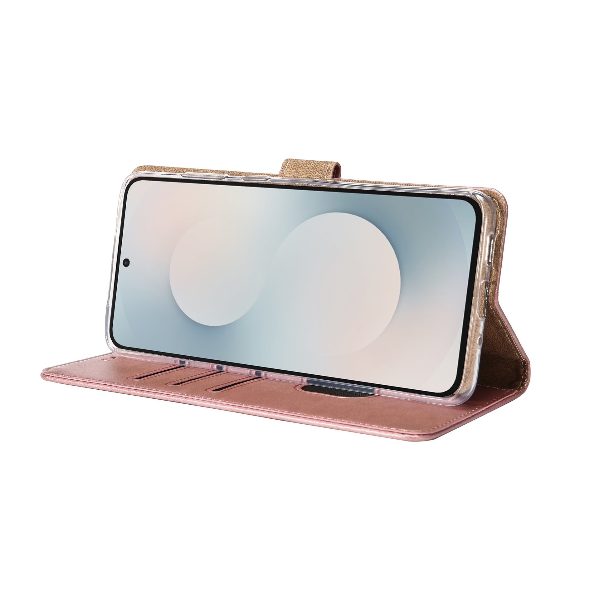 Rixus Bookcase For Samsung Galaxy S25 FE Pink