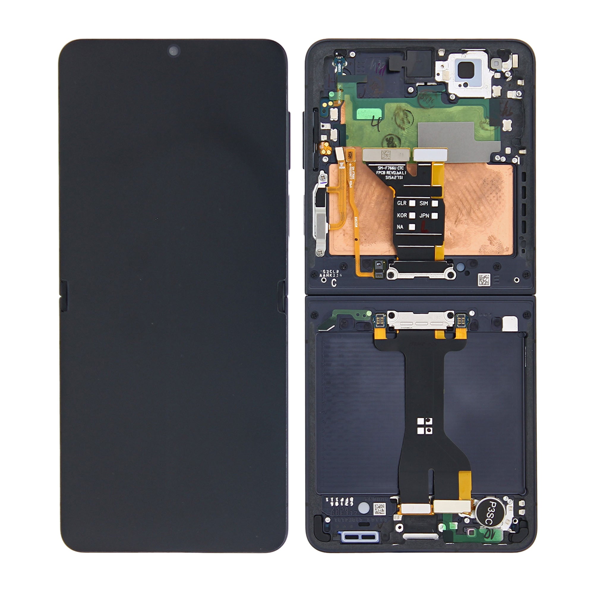 Samsung Galaxy Z Flip7 F766B Main Display And Digitizer With Frame Jet Black Service Pack