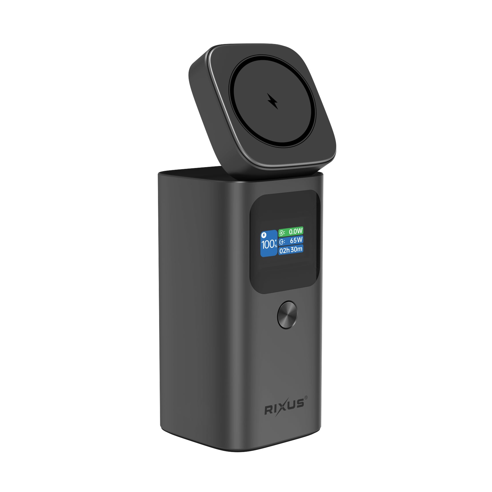Rixus RXPB15 Magnetic Powerbank With TFT Screen 15000mAh 100W Dark grey