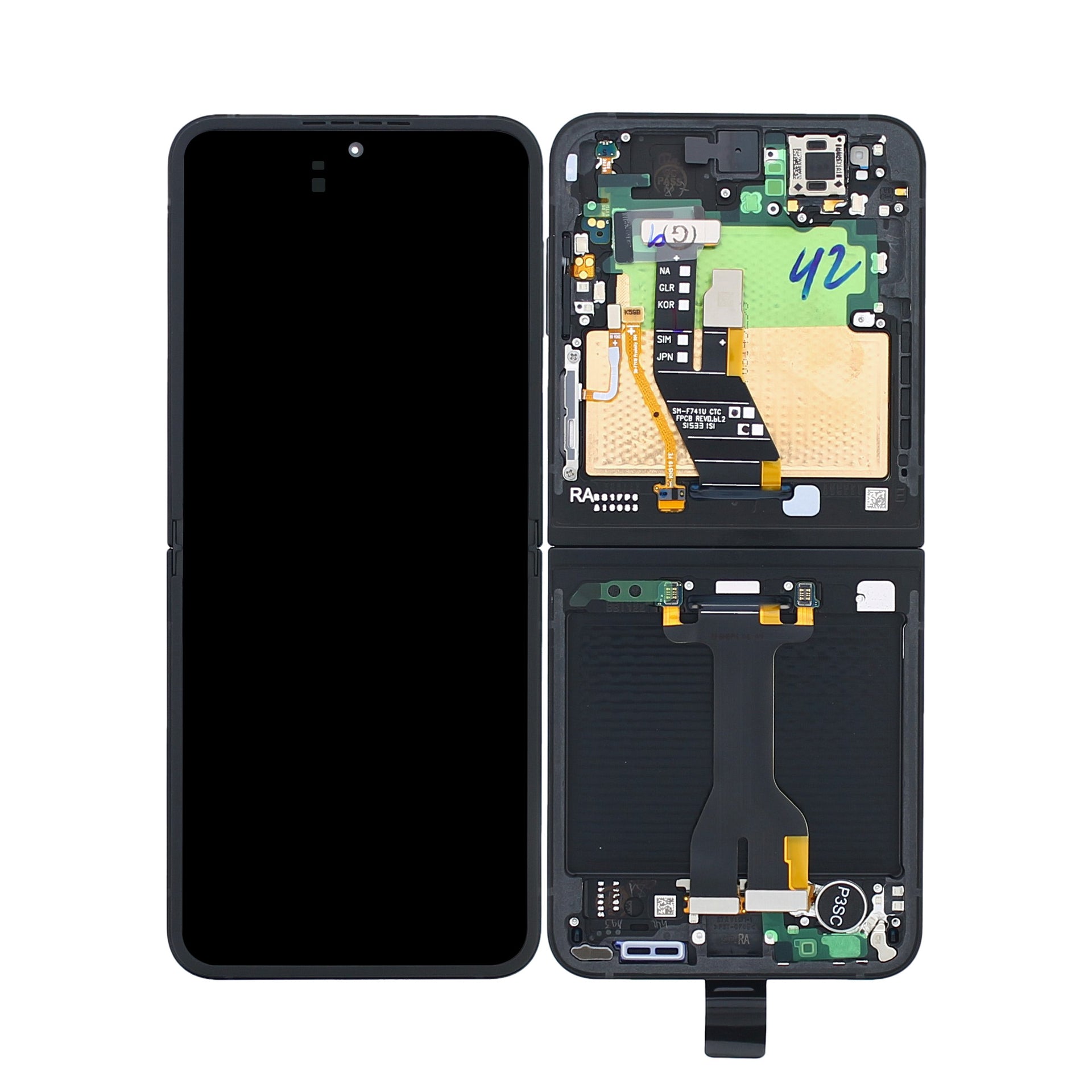Samsung Galaxy Z Flip7 FE F761B Main Display And Digitizer With Frame Black Service Pack