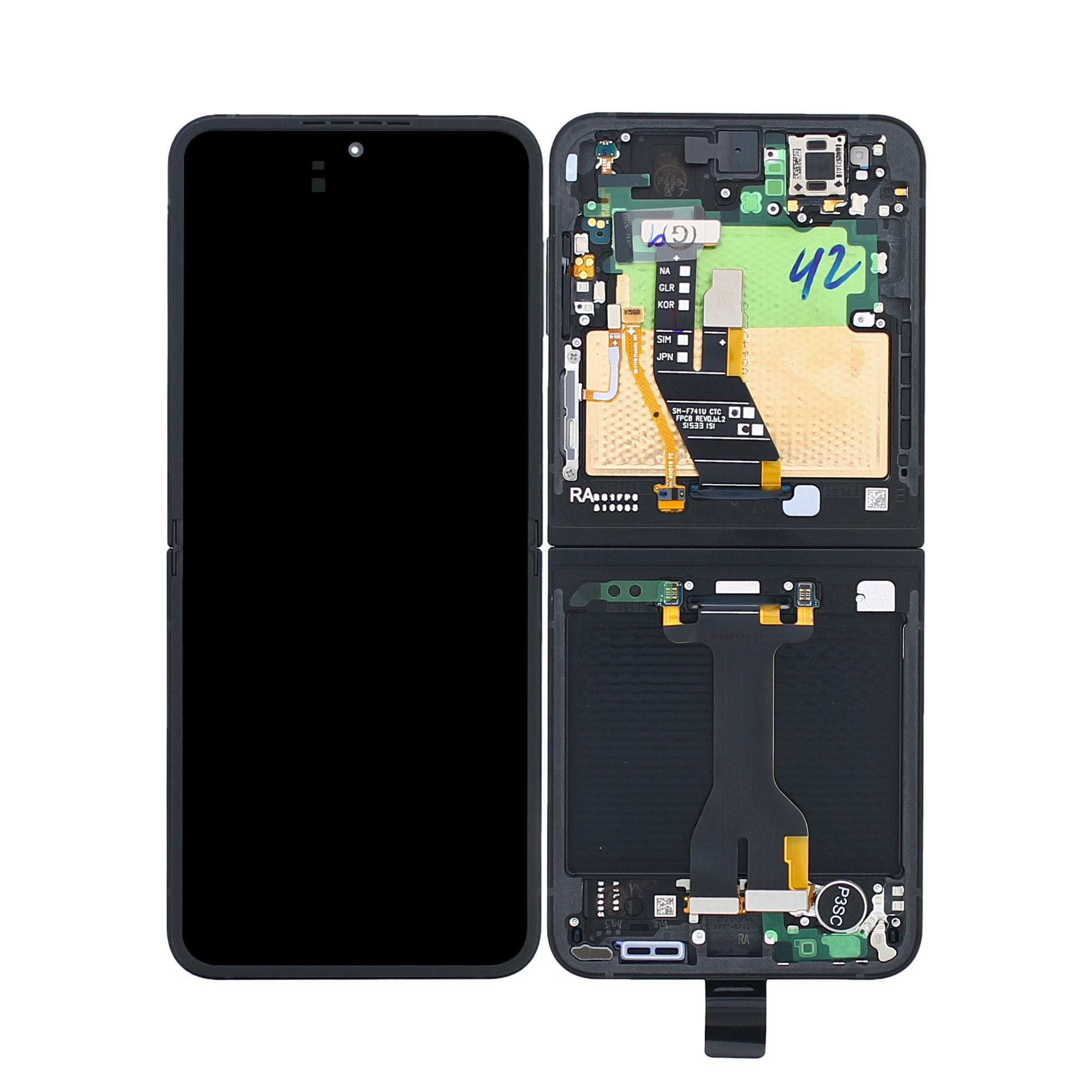 Samsung Galaxy Z Flip7 FE F761B Main Display And Digitizer With Frame Black Service Pack