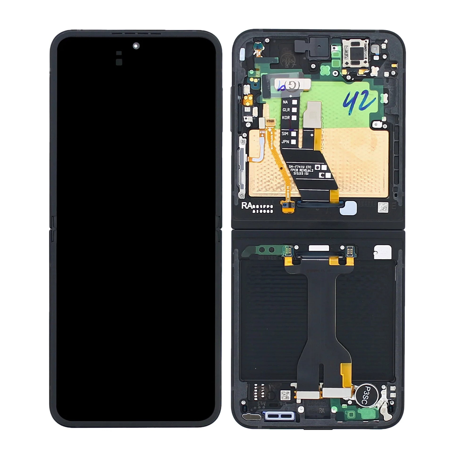 Samsung Galaxy Z Flip7 FE F761B Main Display And Digitizer With Frame Black Service Pack