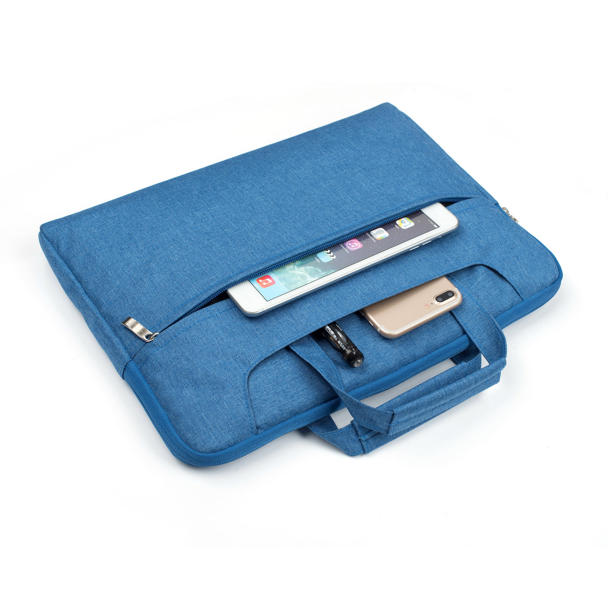 Laptop Sleeve Bag With Shoulder Strap 15, 16.2 inch Denim Blue