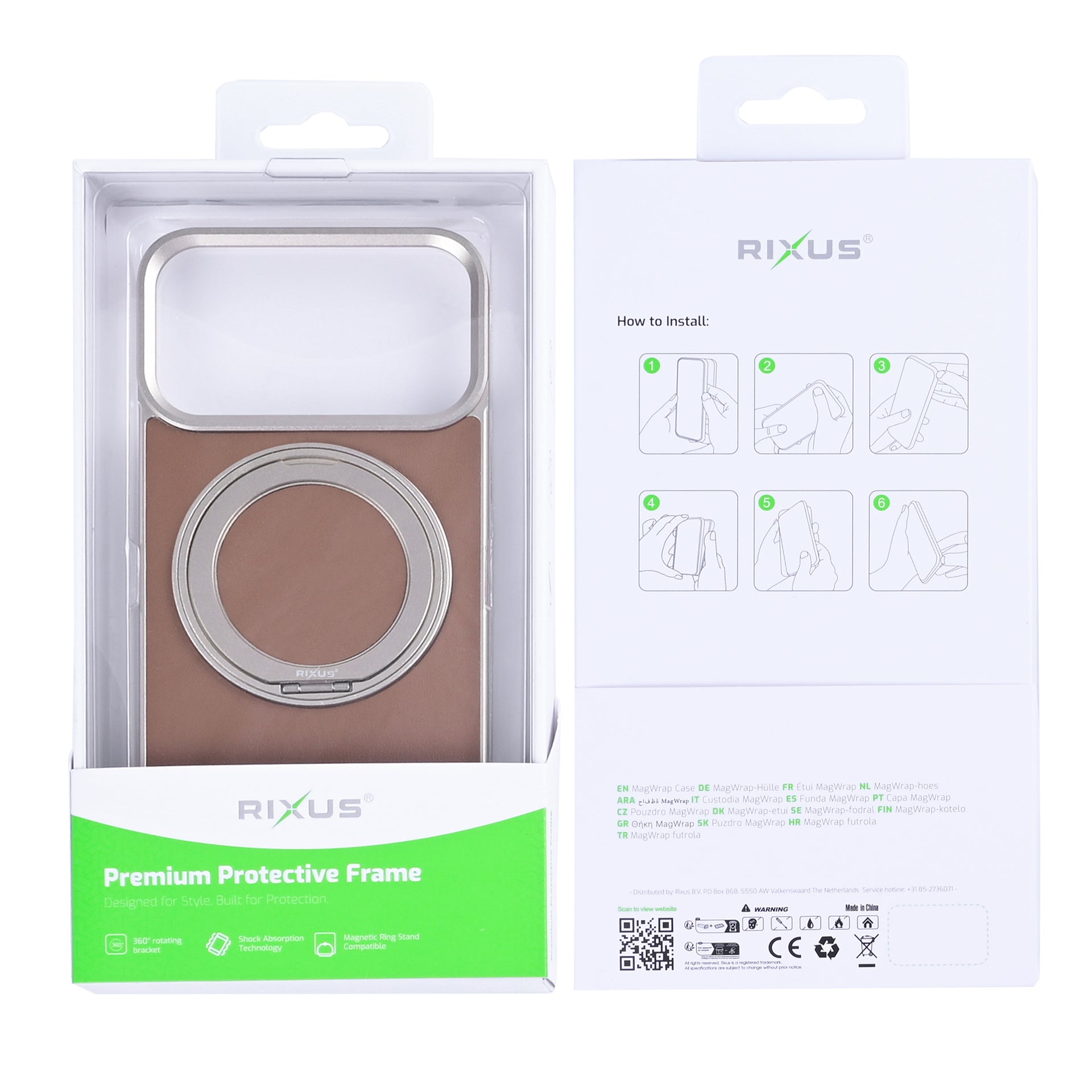Rixus MagWrap Case For Apple iPhone 17 Pro Max Brown