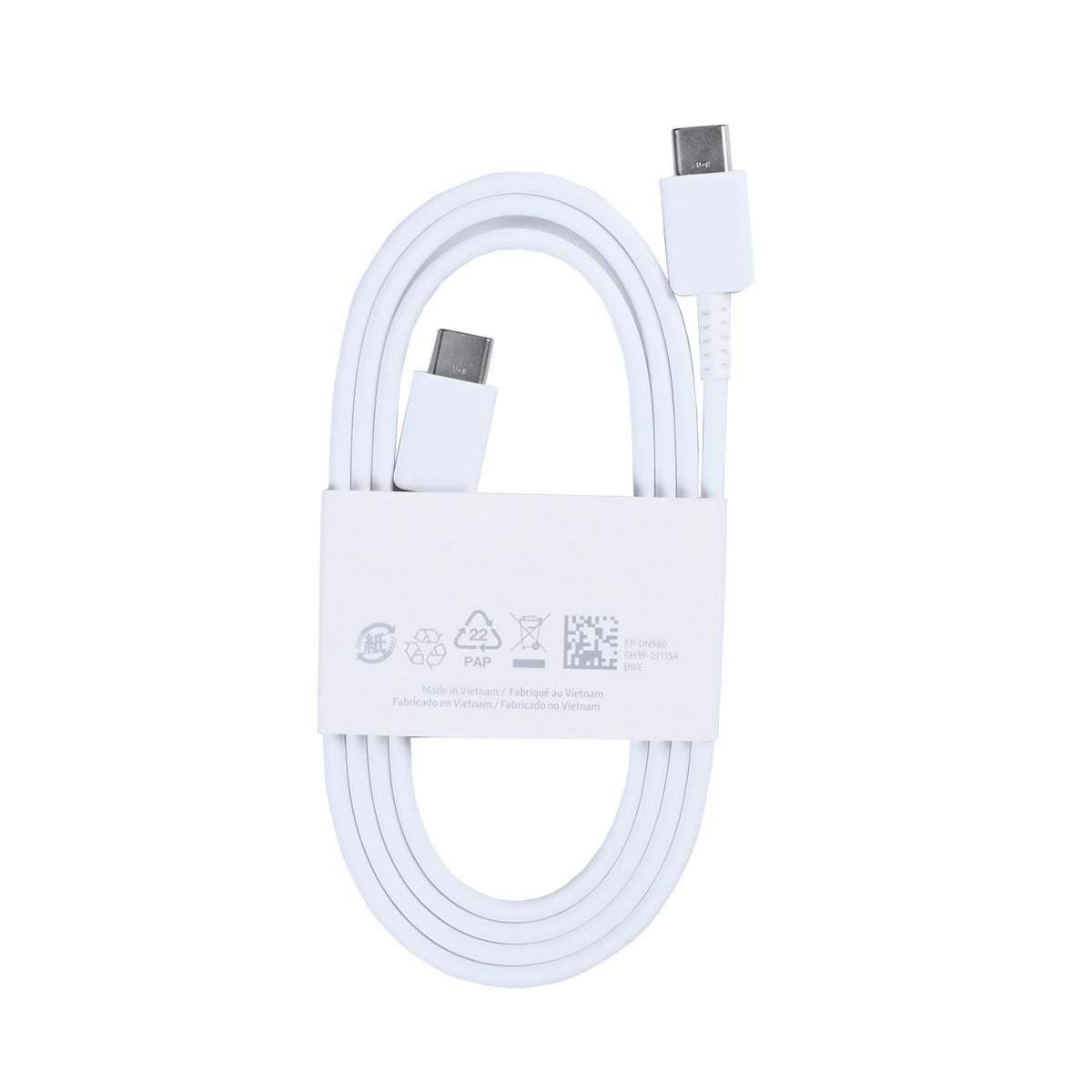 Data Cable USB-C To USB-C 100cm White White Retail Box