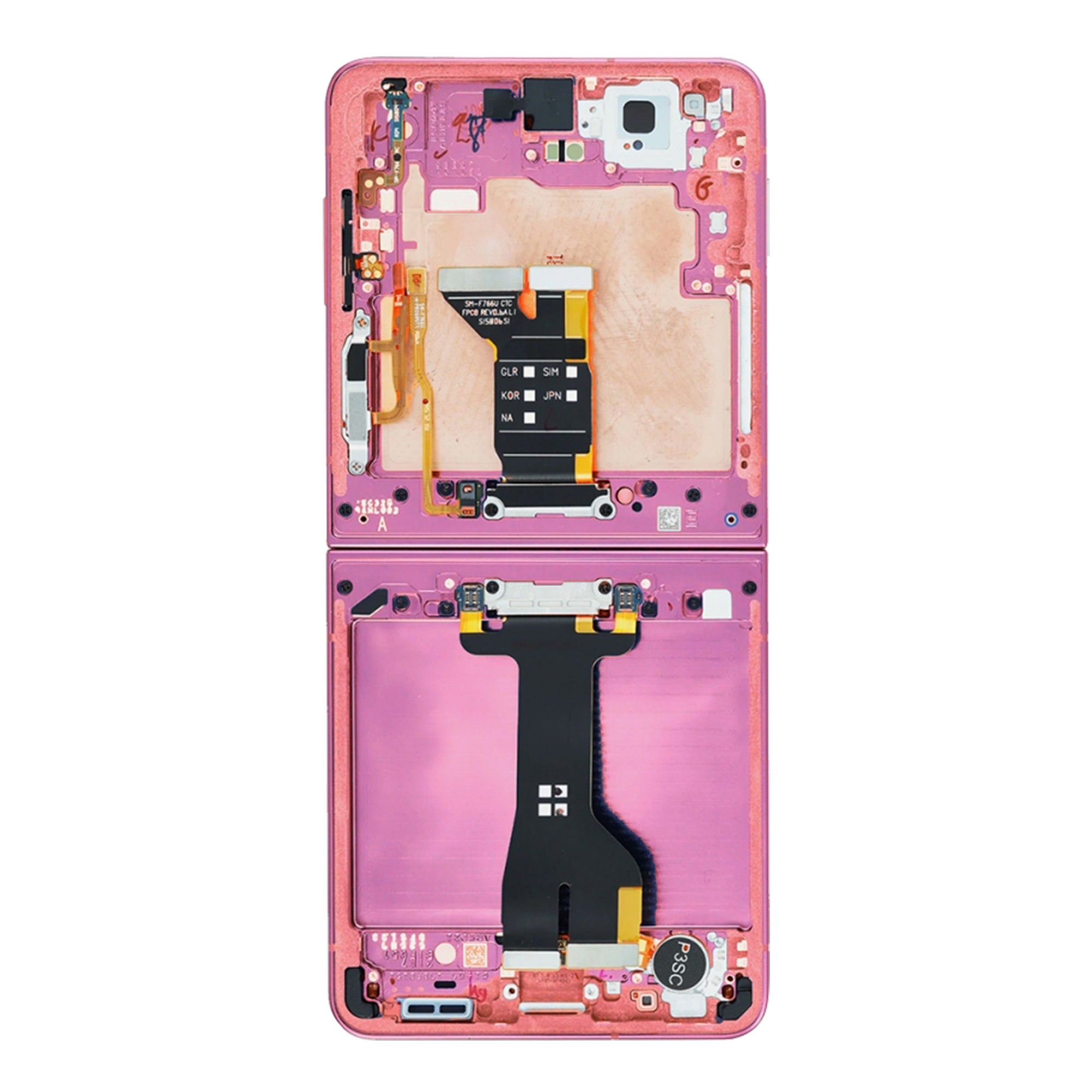 Samsung Galaxy Z Flip7 F766B Main Display And Digitizer With Frame Coral Red Service Pack