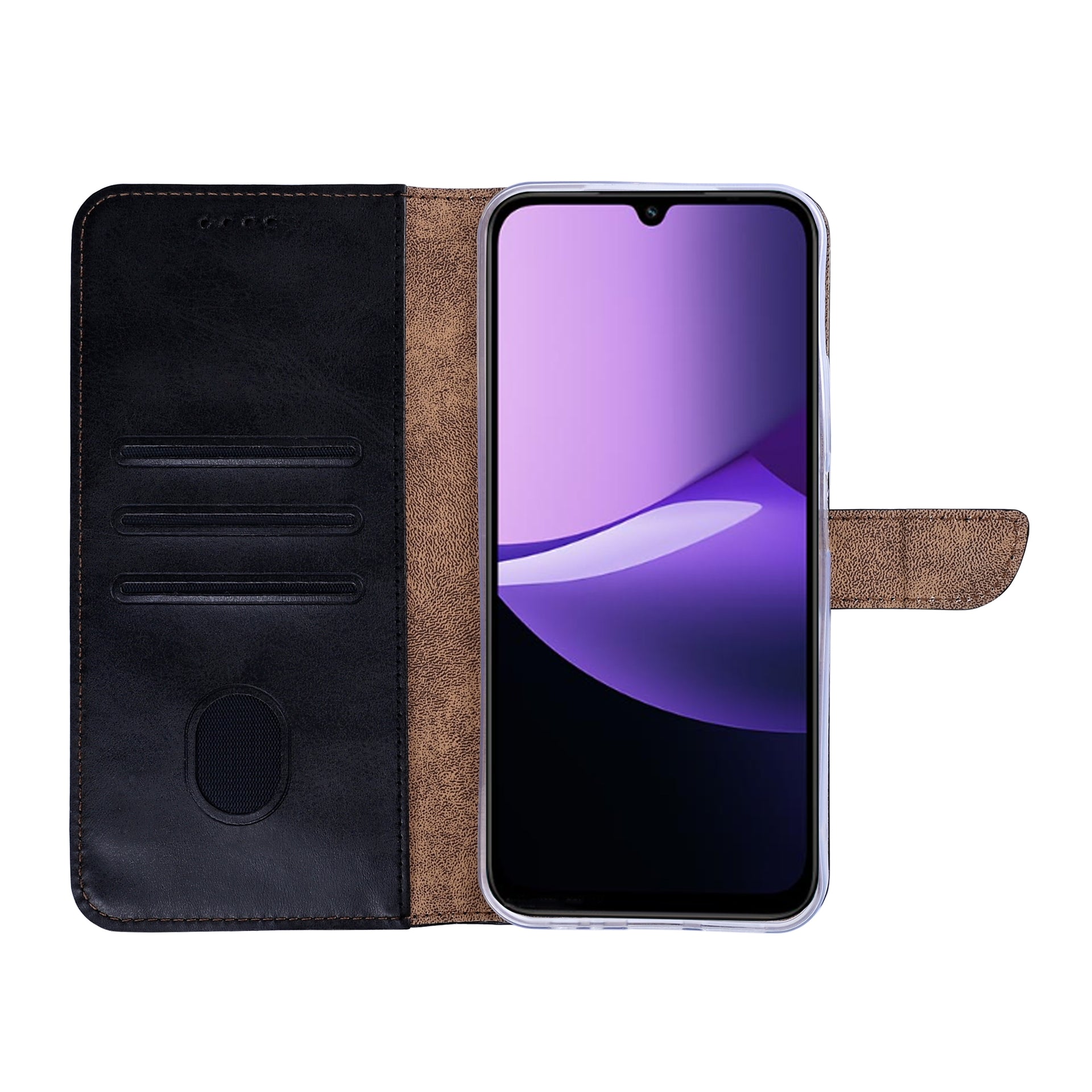 Rixus Bookcase For Xiaomi Redmi 15C Black