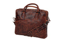 BLUCACTUS LB1004BR Leather Laptop Bag 14 inch Brown