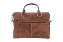 BLUCACTUS OB1001BR Leather Office Bag Brown