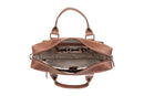 BLUCACTUS OB1001BR Leather Office Bag Brown