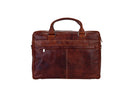 BLUCACTUS OB1008CB Leather Office Bag Brown