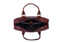 BLUCACTUS OB1008CB Leather Office Bag Brown