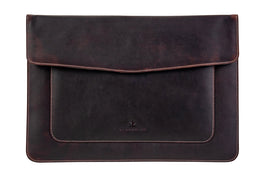 BLUCACTUS OF1001BR Leather Laptop Folder 14 inch Matte Brown