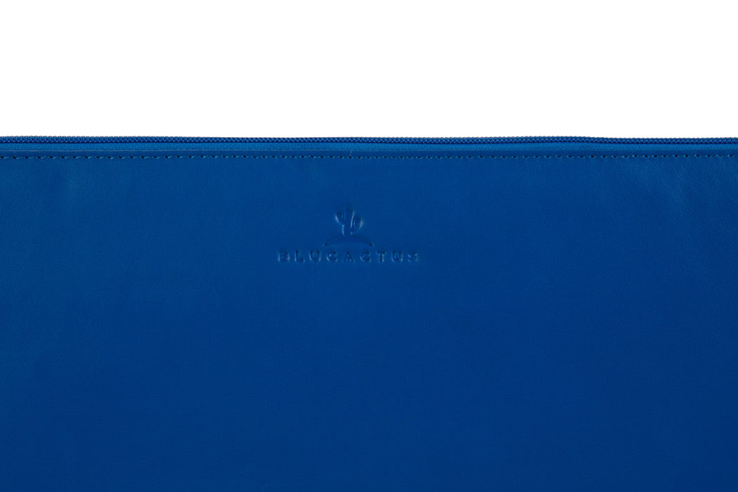 BLUCACTUS LS1004BL Leather Laptop Sleeve 14 inch Blue