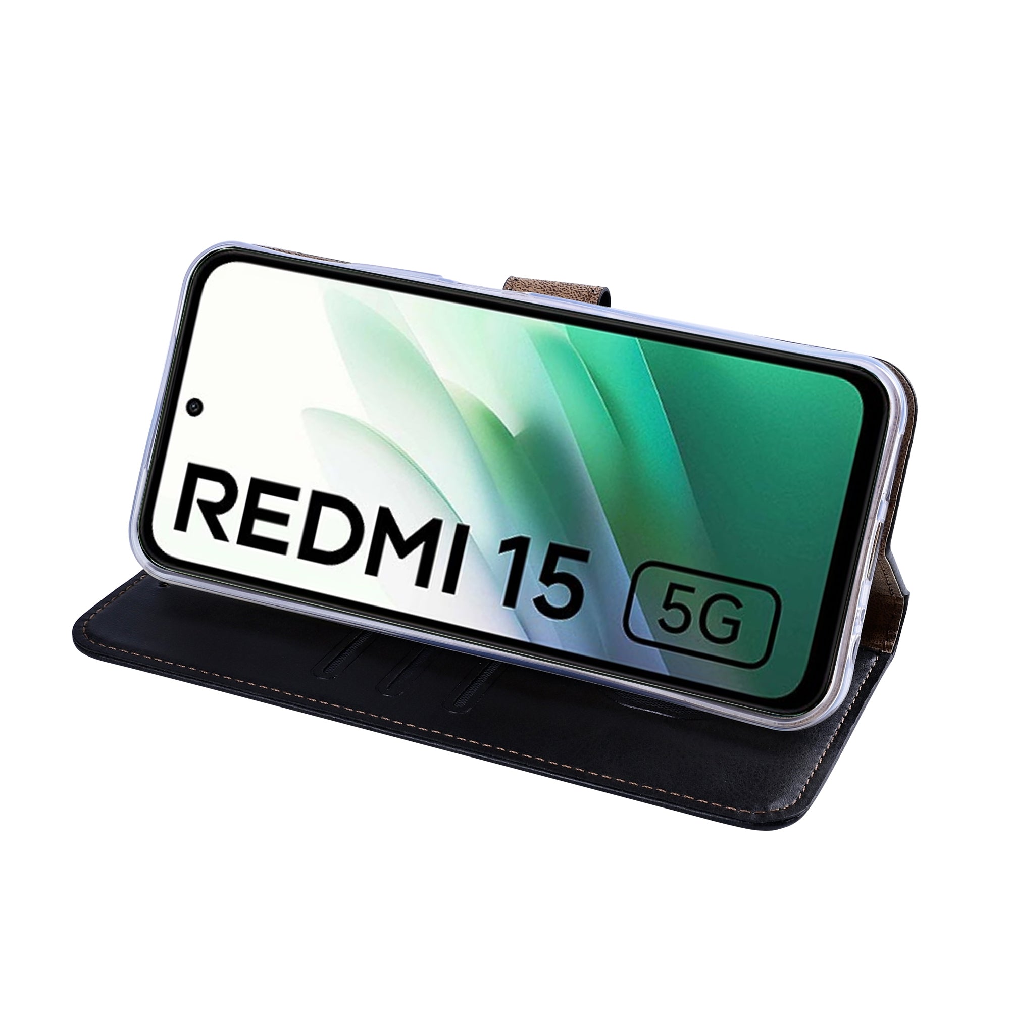 Rixus Bookcase For Xiaomi Redmi 15 Black