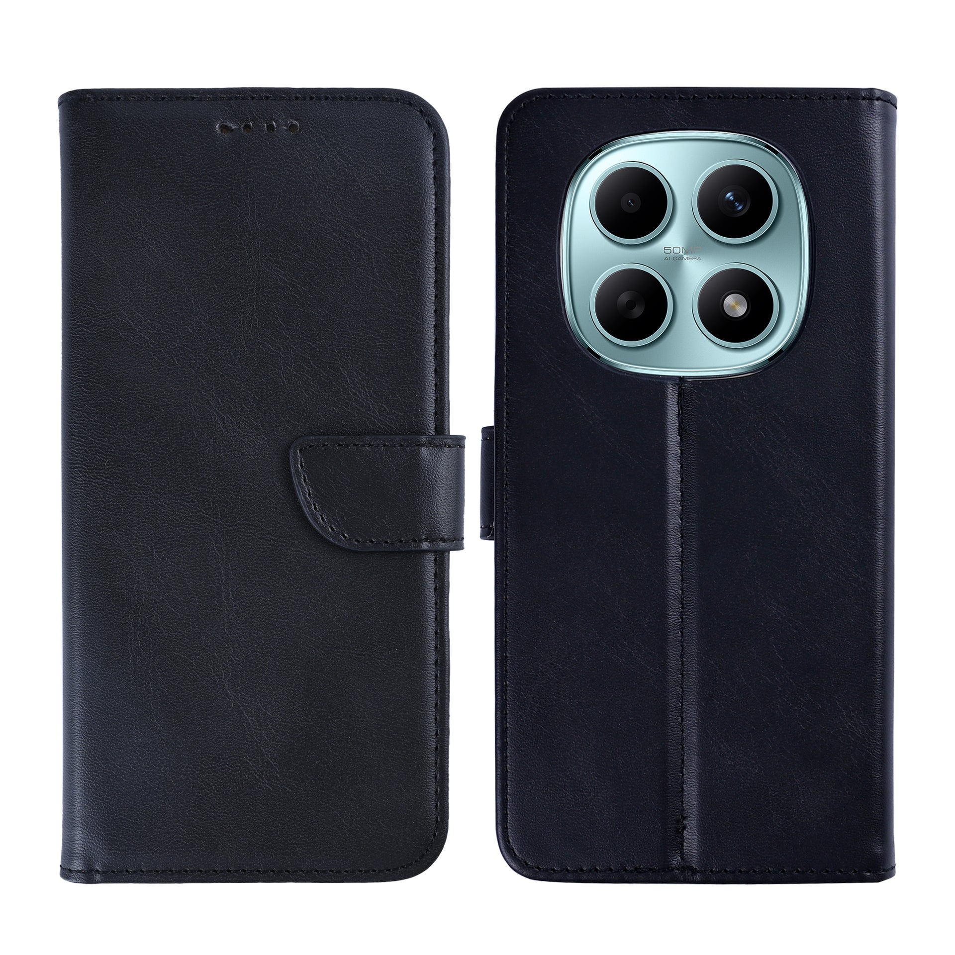 Rixus Bookcase For Xiaomi Redmi Note 15 Black