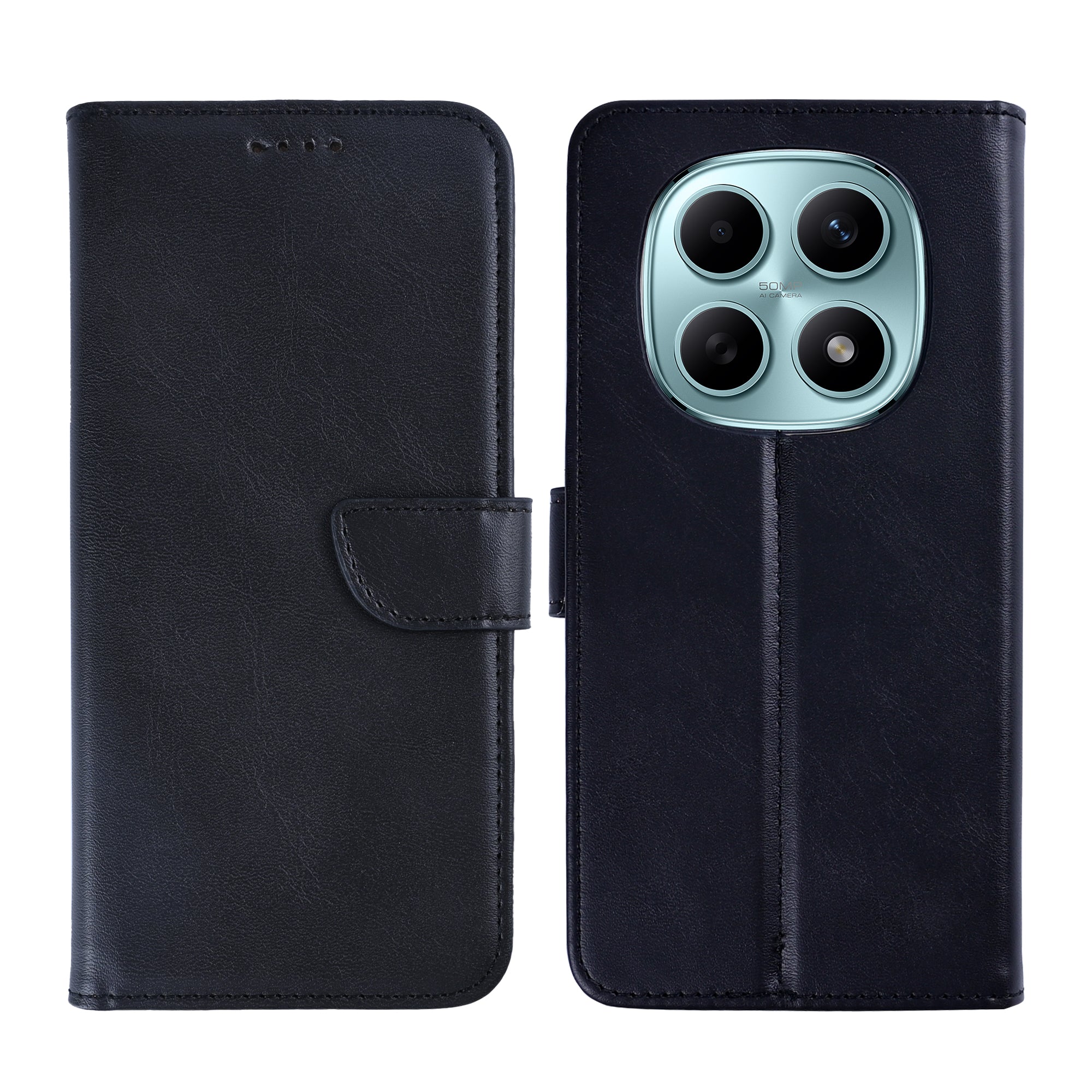 Rixus Bookcase For Xiaomi Redmi Note 15 Black