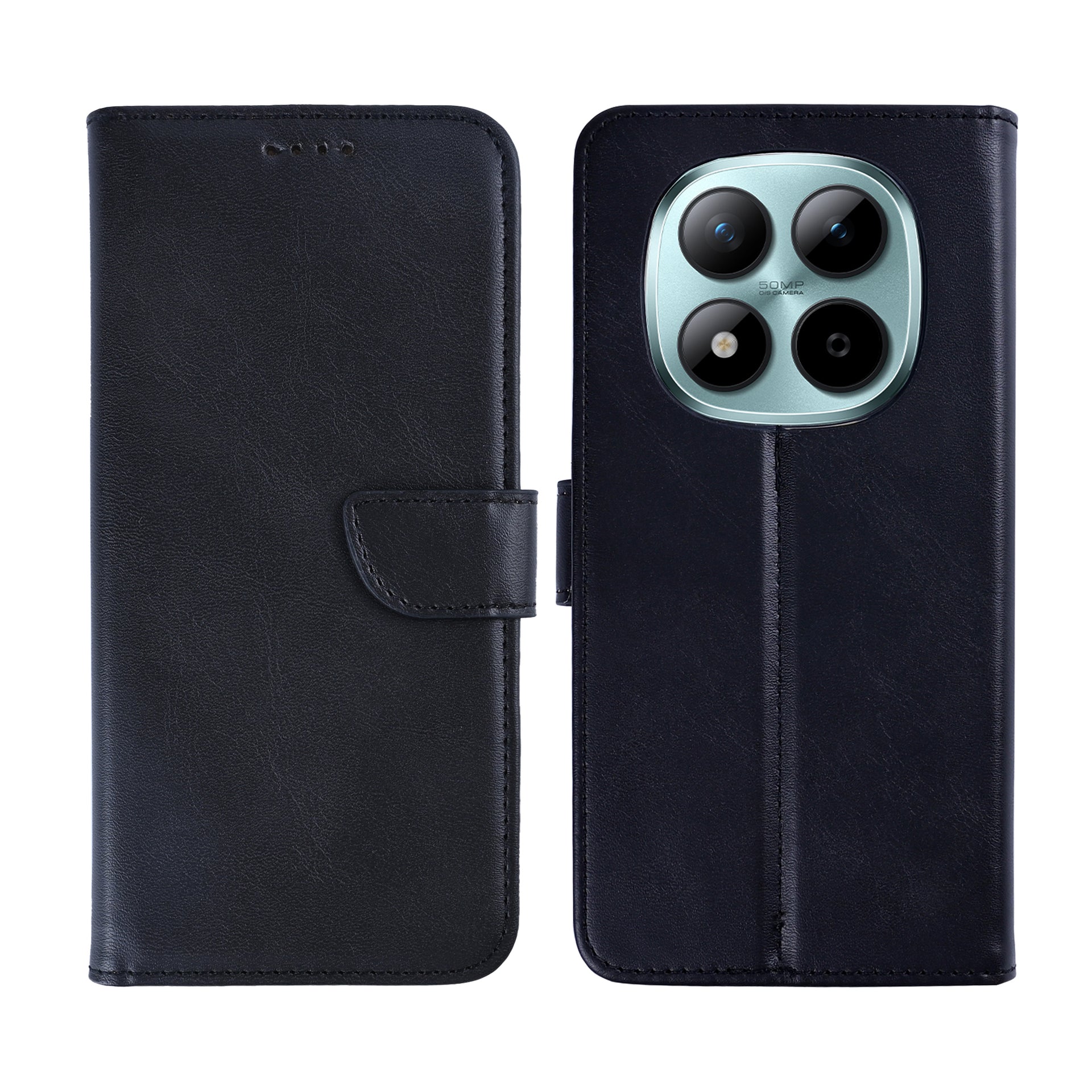 Rixus Bookcase For Xiaomi Redmi Note 15 Pro 5G Black