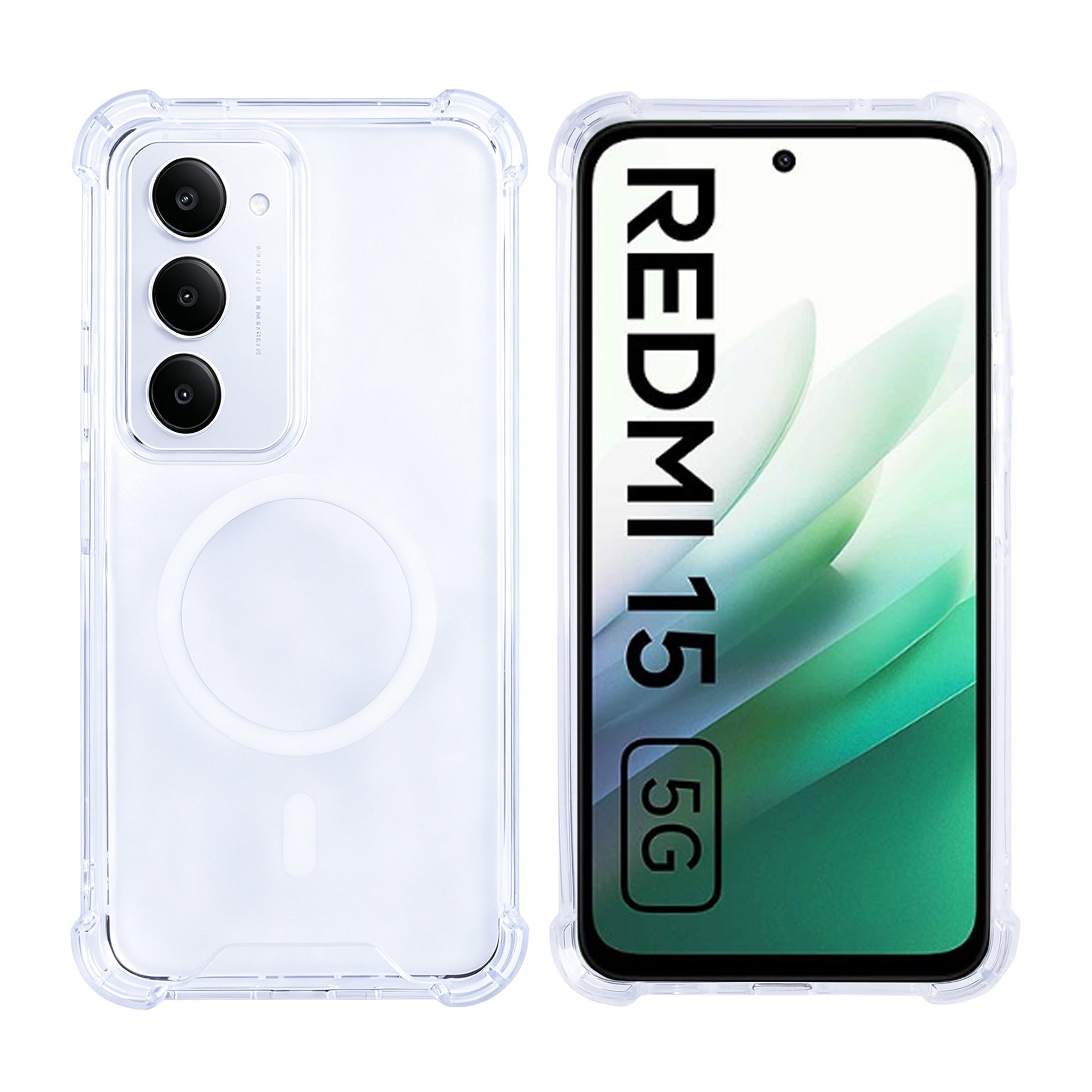 Rixus Anti-Burst Case With MagSafe Compatible For Xiaomi Redmi 15 Transparent