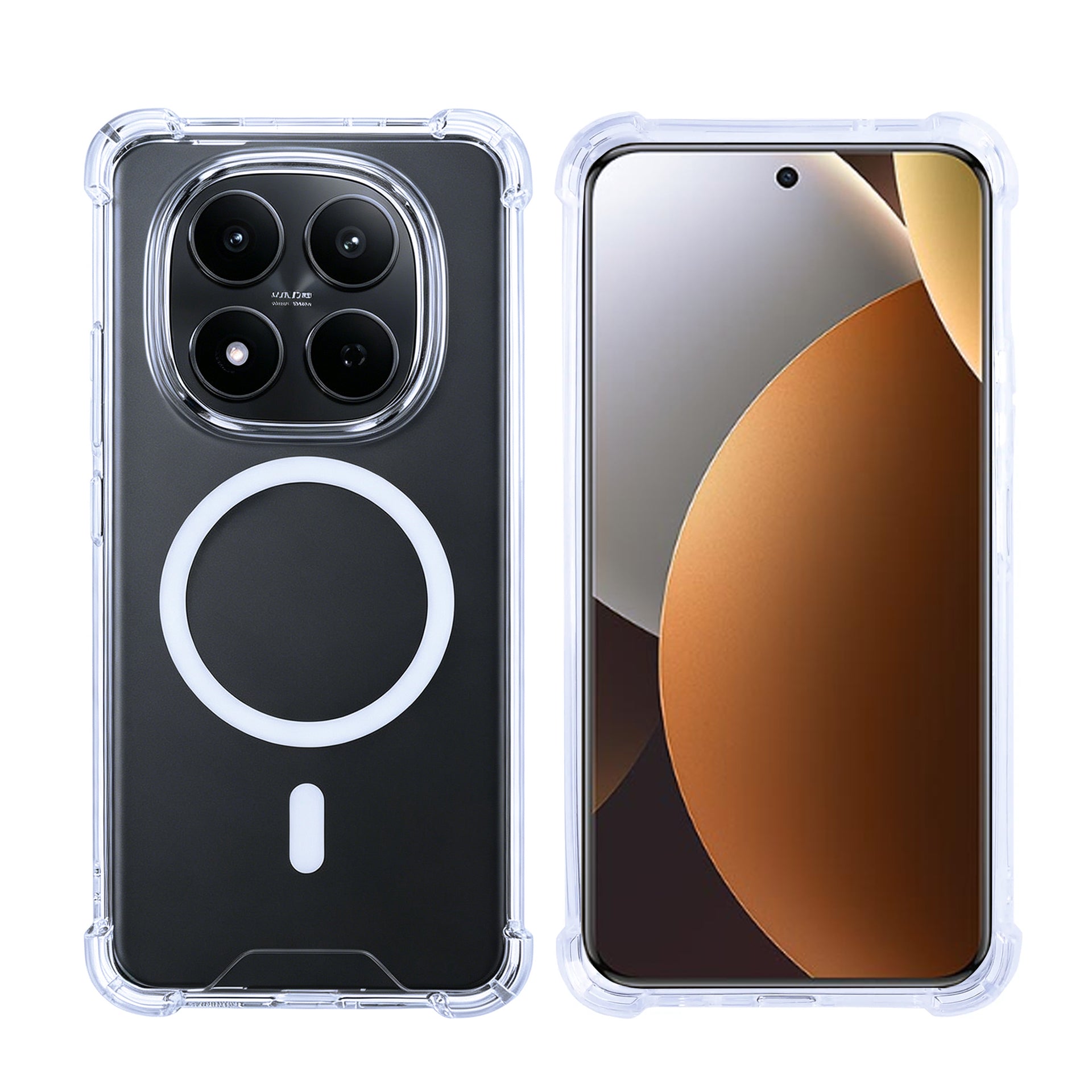 Rixus Anti-Burst Case With MagSafe Compatible For Xiaomi Redmi Note 15 Pro 5G Transparent