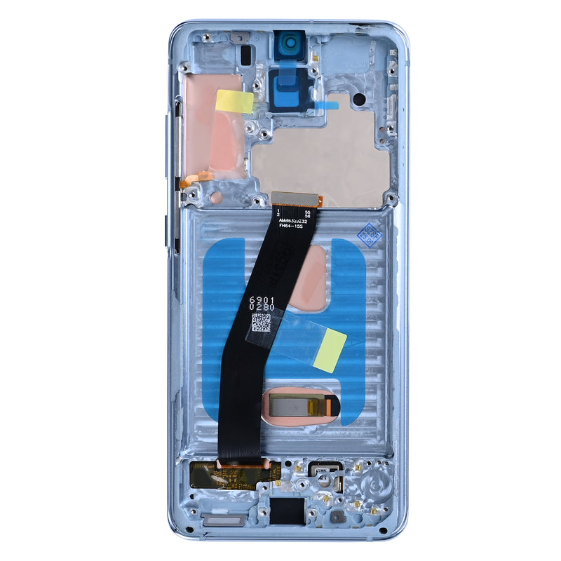 Samsung Galaxy S20 4G G980F Display And Digitizer With Frame Blue Soft-OLED 