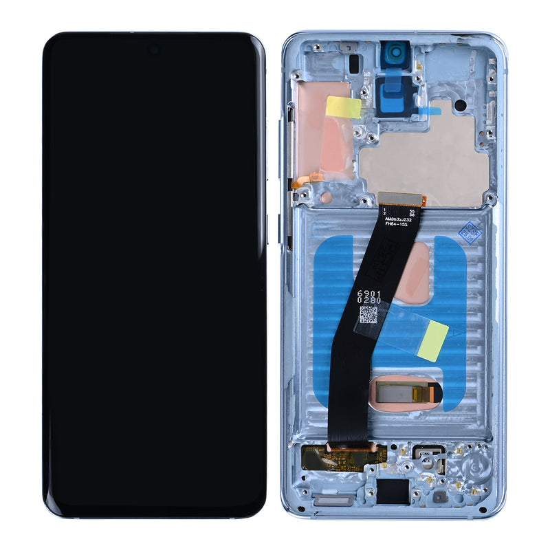 Samsung Galaxy S20 4G G980F Display And Digitizer With Frame Blue Soft-OLED 