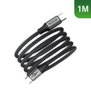Rixus RXUC66C Magnetic Charging Cord USB-C To USB-C 1m 60W Black