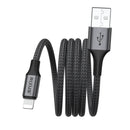 Rixus RXUC66AL Magnetic Charging Cord USB-A To Lightning Connector 1m 10W Black