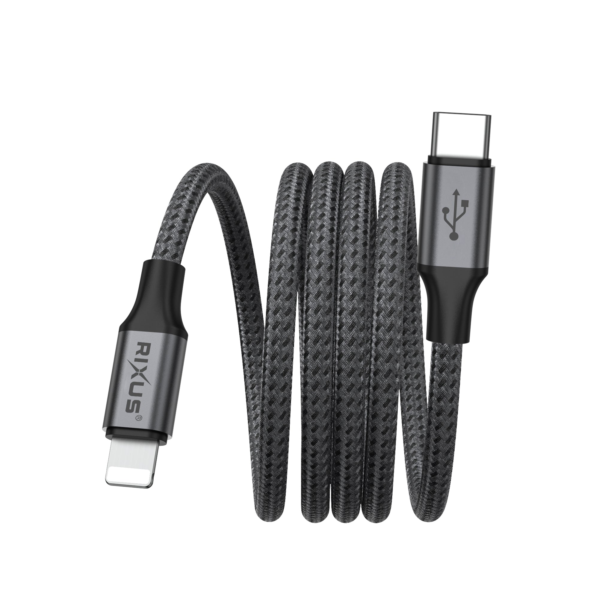 Rixus RXUC66L Magnetic Charging Cord USB-C To Lightning Connector 1m 18W Black