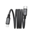 Rixus RXUC66L Magnetic Charging Cord USB-C To Lightning Connector 1m 18W Black