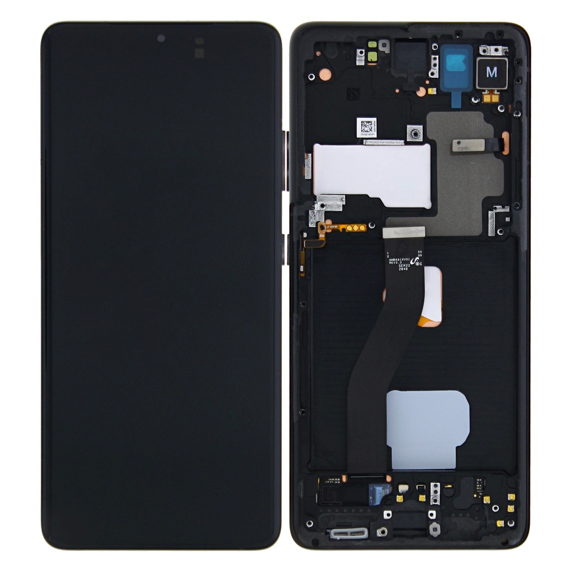 Samsung Galaxy S21 Ultra 5G G998B Display And Digitizer With Frame Phantom Black Pre-Assembled