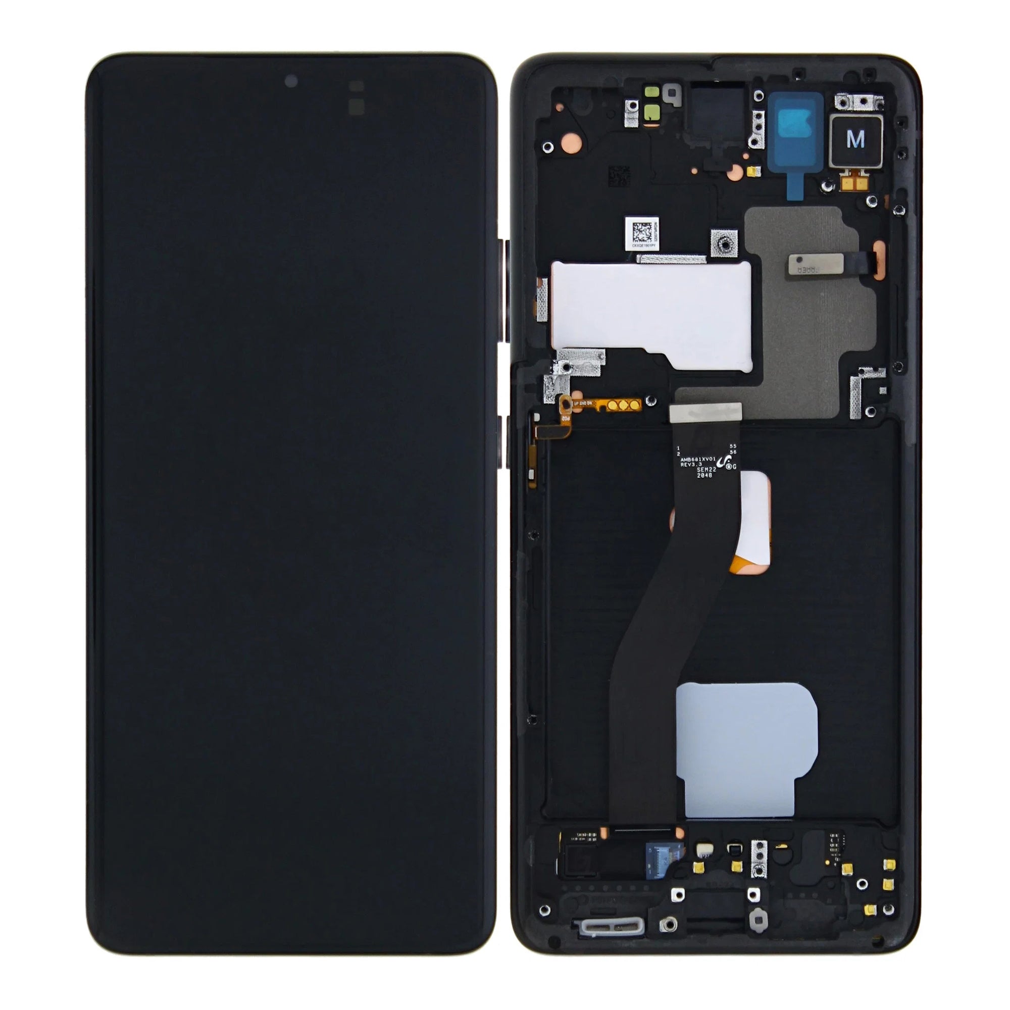 Samsung Galaxy S21 Ultra 5G G998B Display And Digitizer With Frame Phantom Black Pre-Assembled