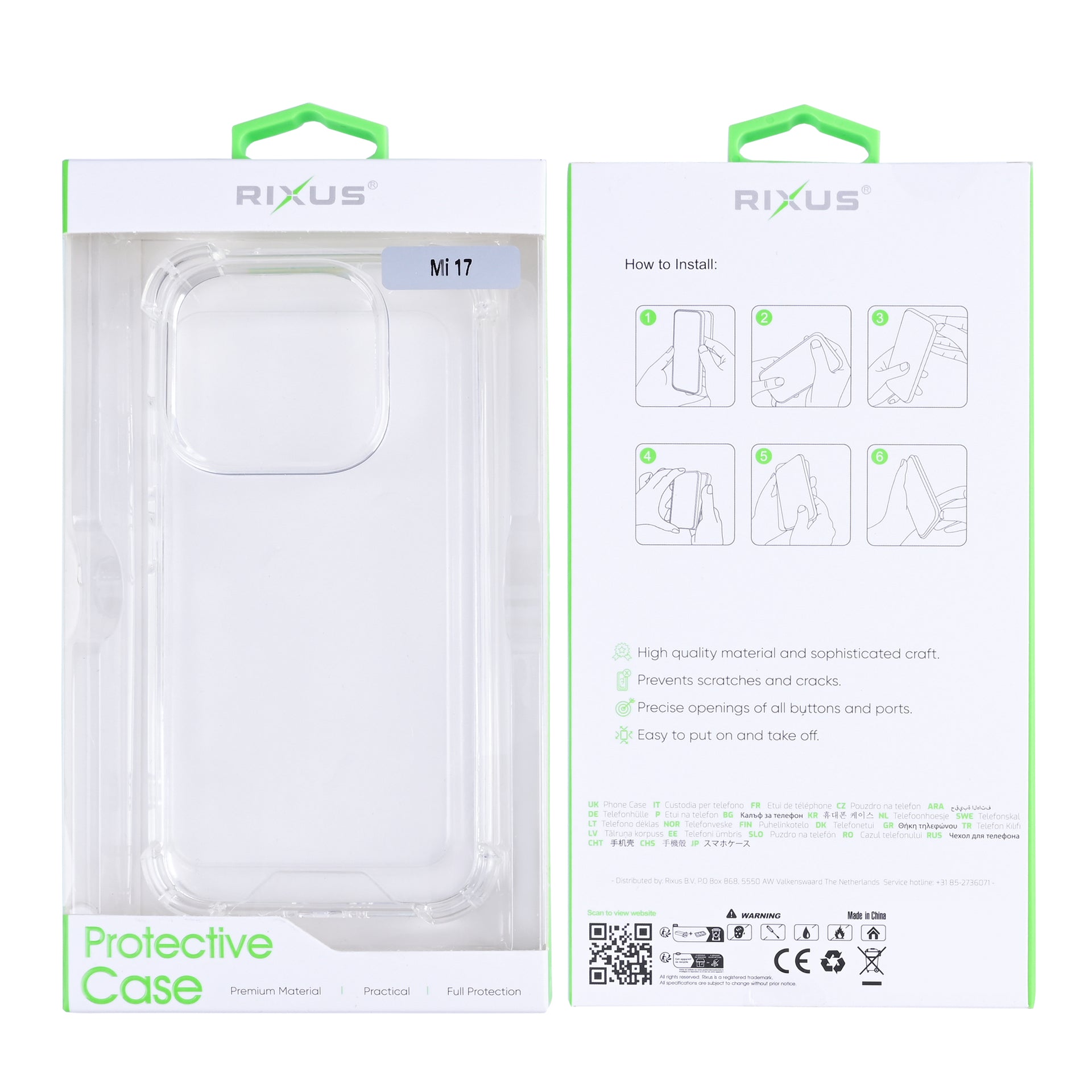 Rixus Anti-Burst Case For Xiaomi 17 Transparent