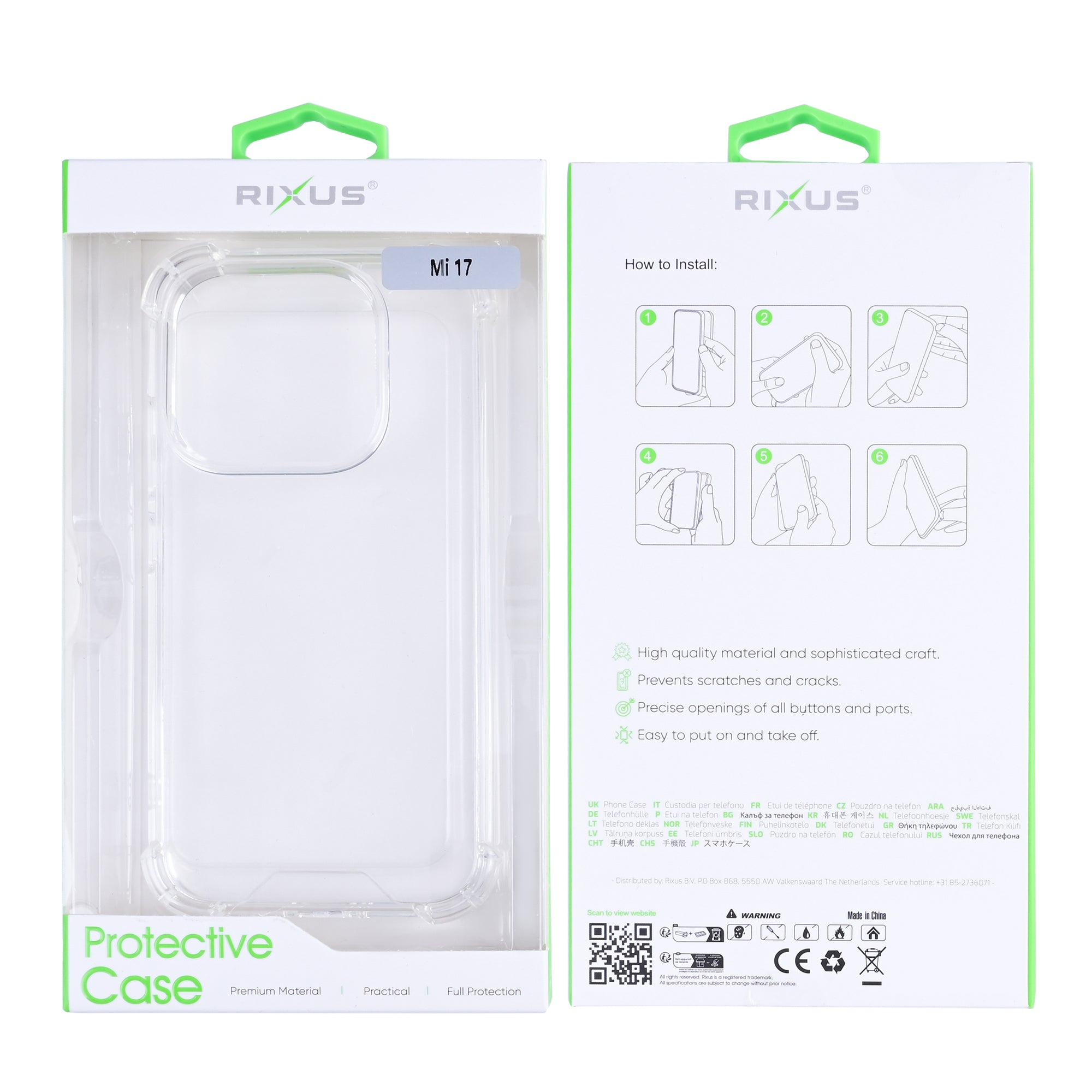 Rixus Anti-Burst Case For Xiaomi 17 Transparent