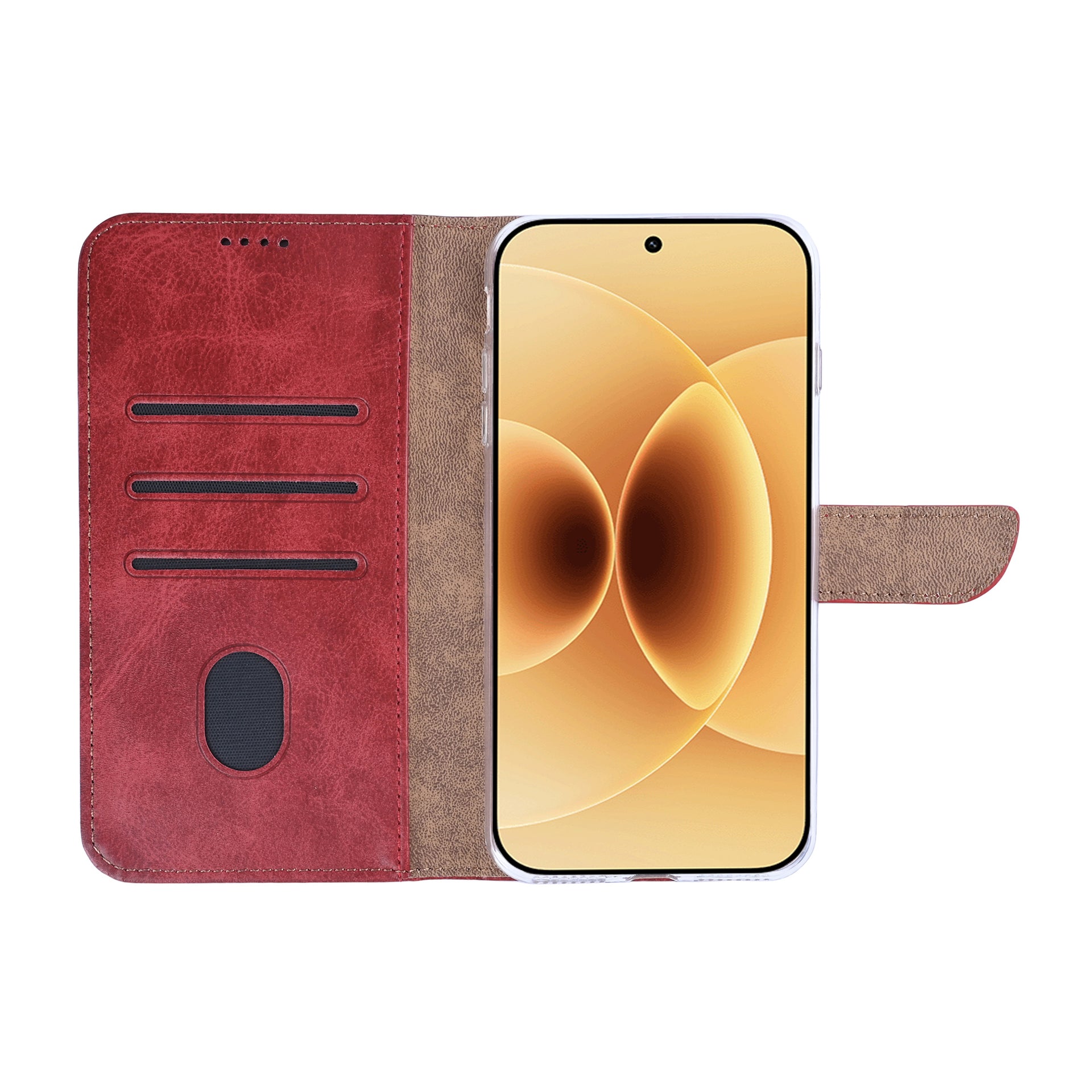 Rixus Bookcase For Xiaomi 17 Dark Red