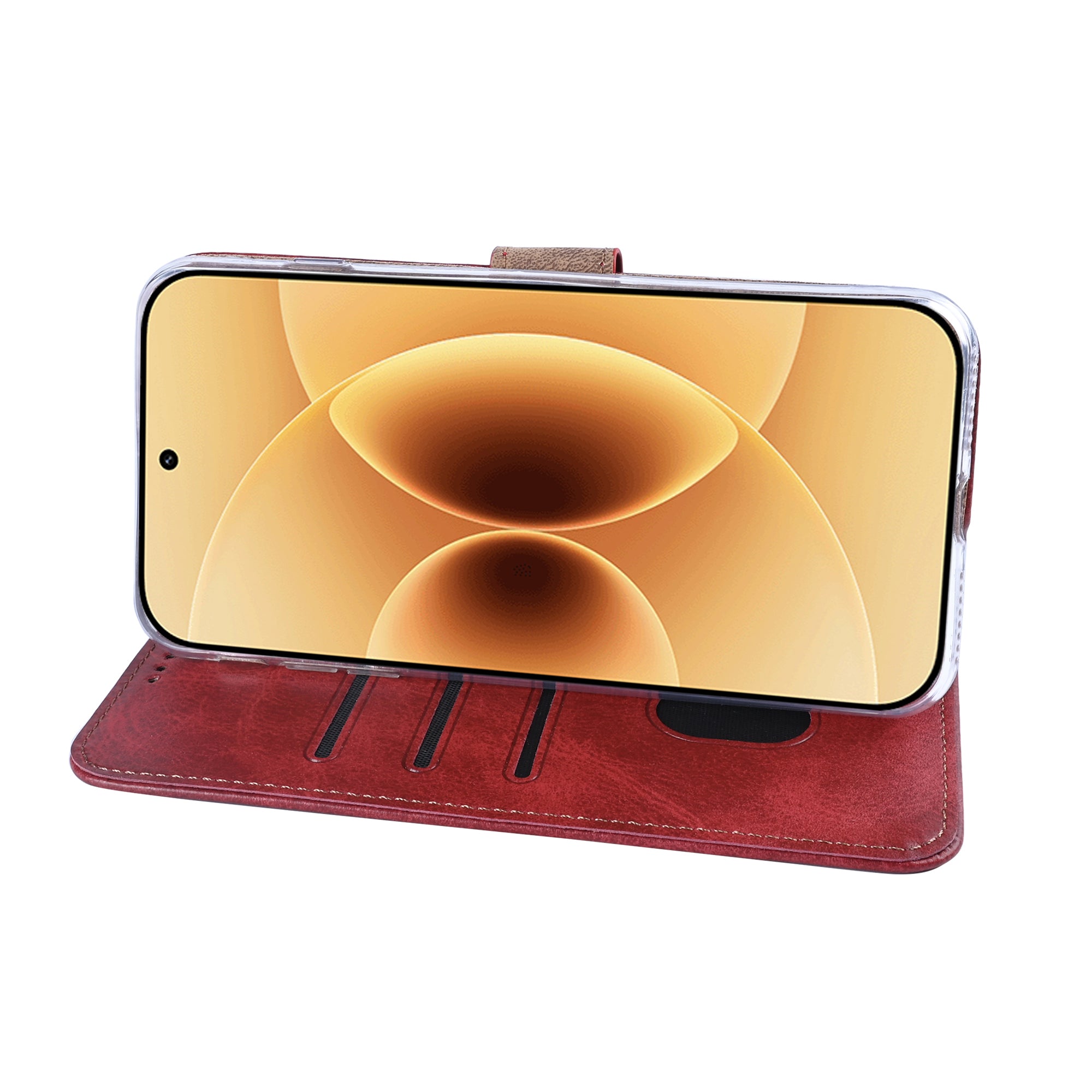 Rixus Bookcase For Xiaomi 17 Dark Red