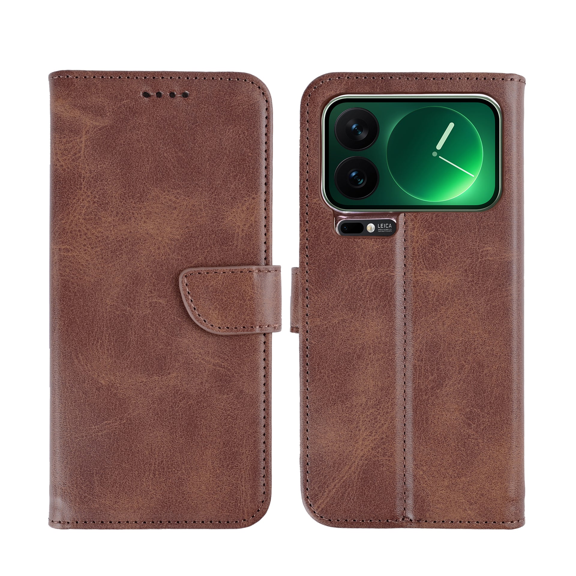 Rixus Bookcase For Xiaomi 17 Pro Brown