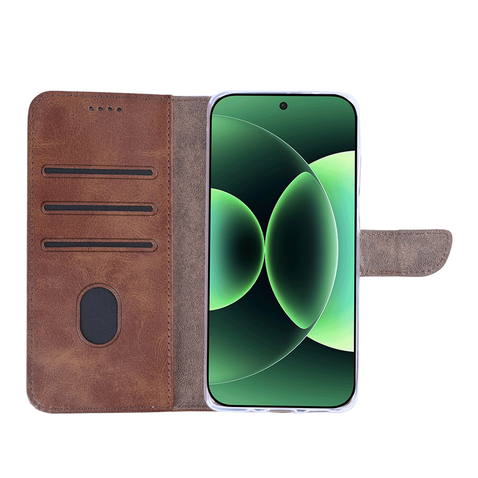 Rixus Bookcase For Xiaomi 17 Pro Brown