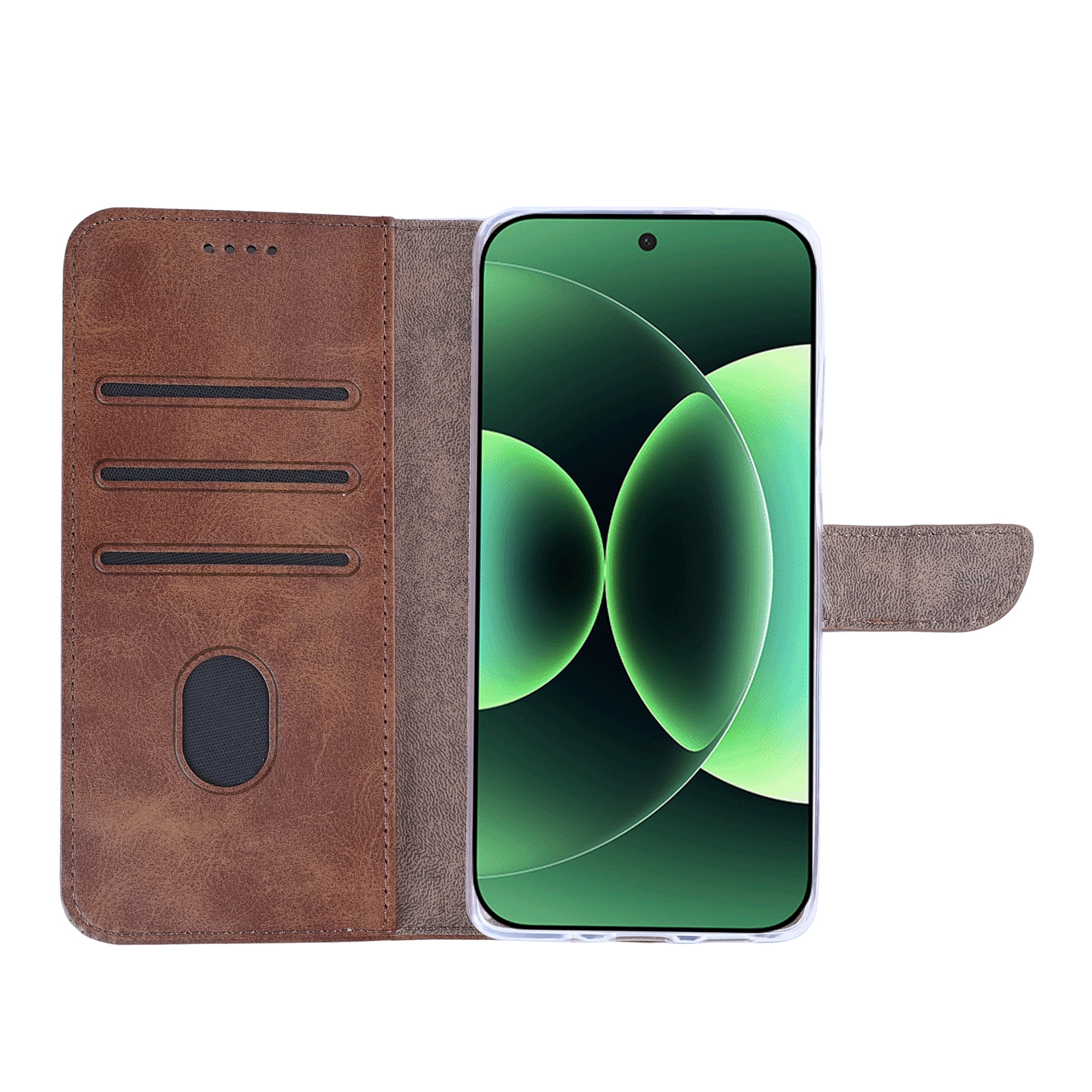 Rixus Bookcase For Xiaomi 17 Pro Brown
