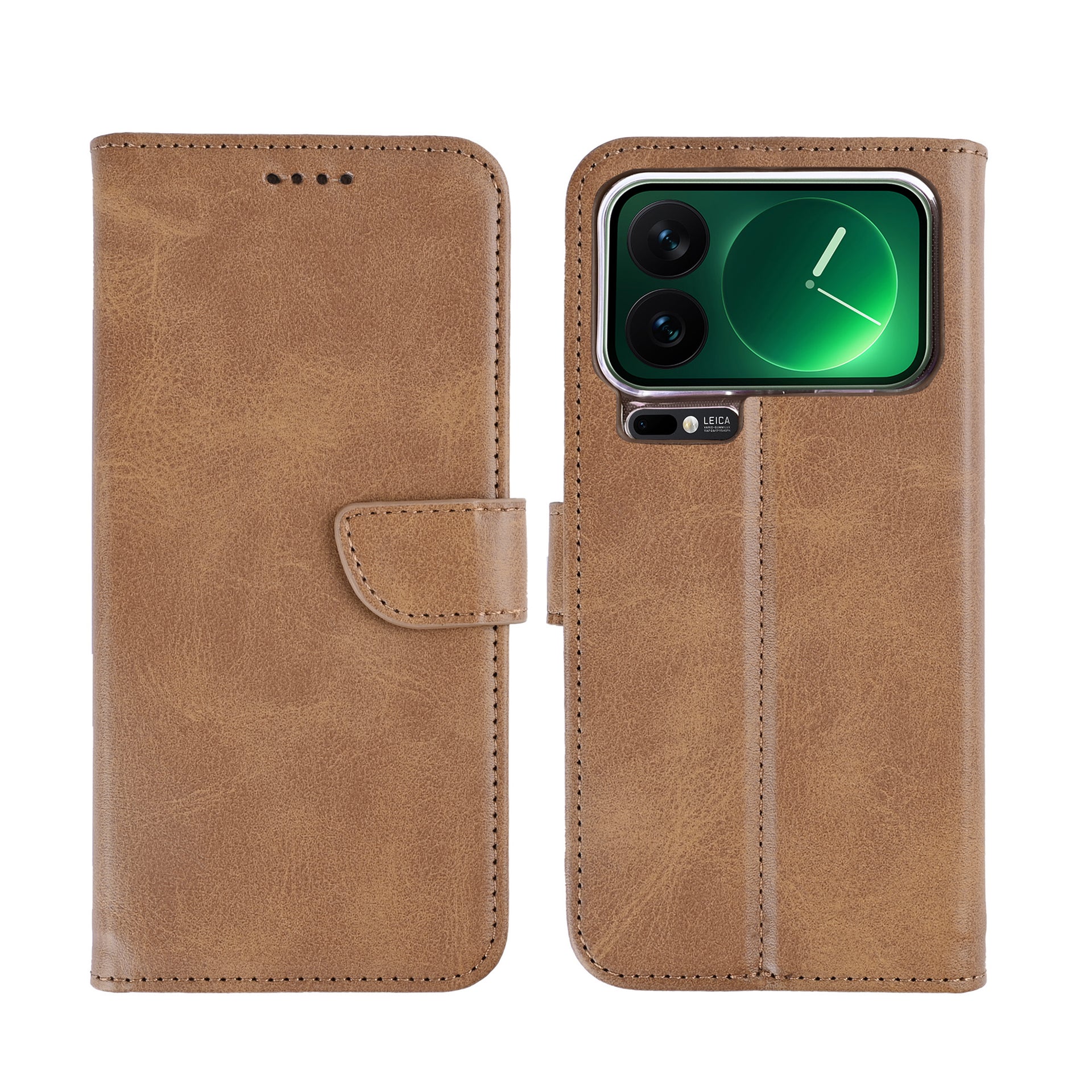 Rixus Bookcase For Xiaomi 17 Pro Light Brown